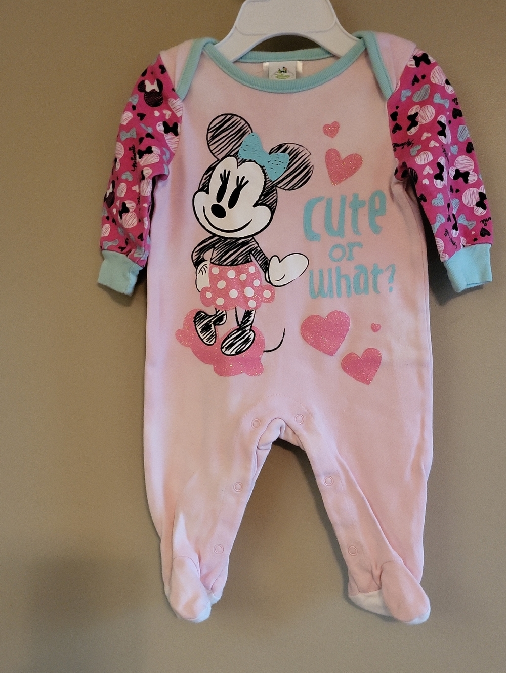 Disney Minnie light pink footed sleeper/footie
